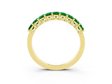 Yellow gold Emerald Cut Emerald Prong-Set Eternity Band_9