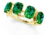 Yellow gold Emerald Cut Emerald Prong-Set Half Eternity Band_19