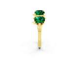 Yellow gold Emerald Cut Emerald Prong-Set Half Eternity Band_20