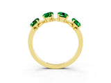 Yellow gold Emerald Cut Emerald Prong-Set Half Eternity Band_21