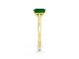 Yellow gold Emerald Cut Emerald Solitaire Engagement Ring with Cathedral Setting and Four-Prong Mount_32