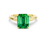 Yellow gold Emerald Cut Emerald Solitaire Engagement Ring with Cathedral Setting and Four-Prong Mount_66