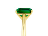 Yellow gold Emerald Cut Emerald Solitaire Engagement Ring with Cathedral Setting and Four-Prong Mount_71