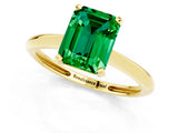 Yellow gold Emerald Cut Emerald Solitaire Engagement Ring with Classic Band and Four-Prong Setting_25