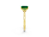 Yellow gold Emerald Cut Emerald Solitaire Engagement Ring with Classic Band and Four-Prong Setting_26