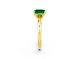 Yellow gold Emerald Cut Emerald Solitaire Engagement Ring with Round Band and Four-Prong Setting_2