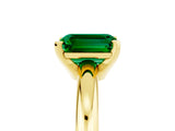 Yellow gold Emerald Cut Emerald Solitaire Engagement Ring with Round Band and Four-Prong Setting_5