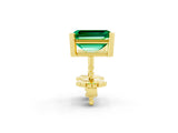 10K Yellow Gold 2.84 Carat Emerald Emerald Stud Earrings