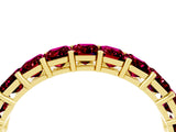 Yellow gold Emerald Cut Garnet Eternity Band with Shared Prong Setting_10