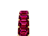 Yellow gold Emerald Cut Garnet Eternity Band with Shared Prong Setting_11