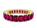 Yellow gold Emerald Cut Garnet Eternity Band with Shared Prong Setting_6