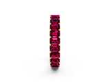 Yellow gold Emerald Cut Garnet Eternity Band with Shared Prong Setting_8