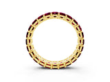 Yellow gold Emerald Cut Garnet Eternity Band with Shared Prong Setting_9