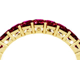 Yellow gold Emerald Cut Garnet Prong-Set Eternity Band_10