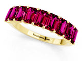 Yellow gold Emerald Cut Garnet Prong-Set Eternity Band_7