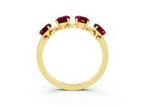Yellow gold Emerald Cut Garnet Prong-Set Half Eternity Band_21