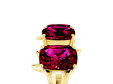 Yellow gold Emerald Cut Garnet Prong-Set Half Eternity Band_23
