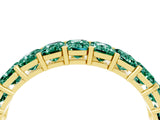 Yellow gold Emerald Cut Green Sapphire Eternity Band with Shared Prong Setting_10