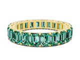 Yellow gold Emerald Cut Green Sapphire Eternity Band with Shared Prong Setting_6