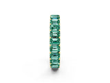 Yellow gold Emerald Cut Green Sapphire Eternity Band with Shared Prong Setting_8