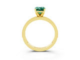Yellow gold Emerald Cut Green Sapphire Milgrain Pavé Engagement Ring with Four-Prong Setting_15