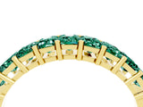 Yellow gold Emerald Cut Green Sapphire Prong-Set Eternity Band_10
