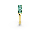 Yellow gold Emerald Cut Green Sapphire Prong-Set Eternity Band_8