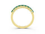 Yellow gold Emerald Cut Green Sapphire Prong-Set Eternity Band_9