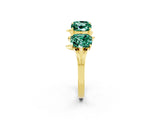 Yellow gold Emerald Cut Green Sapphire Prong-Set Half Eternity Band_20