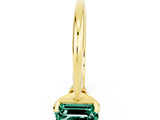 Yellow gold Emerald Cut Green Sapphire Solitaire Engagement Ring with Classic Band and Four-Prong Setting_24