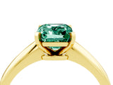 Yellow gold Emerald Cut Green Sapphire Solitaire Engagement Ring with Classic Band and Four-Prong Setting_28