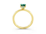 Yellow gold Emerald Cut Green Sapphire Solitaire Ring with Thin Band and Four-Prong Setting_15