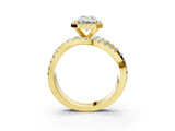 Yellow gold Emerald Cut Halo Split Shank Prong Setting Ring_15