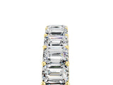 Yellow gold Emerald Cut Moissanite Eternity Band with Shared Prong Setting_11