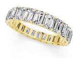 Yellow gold Emerald Cut Moissanite Eternity Band with Shared Prong Setting_7