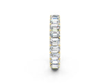 Yellow gold Emerald Cut Moissanite Eternity Band with Shared Prong Setting_8
