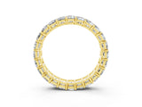Yellow gold Emerald Cut Moissanite Eternity Band with Shared Prong Setting_9