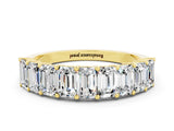 Yellow gold Emerald Cut Moissanite Prong-Set Eternity Band_6