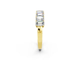 Yellow gold Emerald Cut Moissanite Prong-Set Eternity Band_8