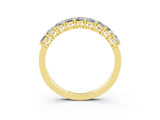 Yellow gold Emerald Cut Moissanite Prong-Set Eternity Band_9