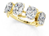 Yellow gold Emerald Cut Moissanite Prong-Set Half Eternity Band_19
