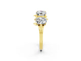 Yellow gold Emerald Cut Moissanite Prong-Set Half Eternity Band_20