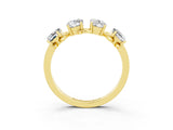 Yellow gold Emerald Cut Moissanite Prong-Set Half Eternity Band_21