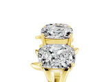 Yellow gold Emerald Cut Moissanite Prong-Set Half Eternity Band_23