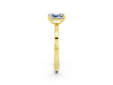 Yellow gold Emerald Cut Moissanite Solitaire Engagement Ring with Classic Band and Four-Prong Setting_26
