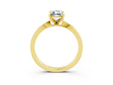 Yellow gold Emerald Cut Moissanite Solitaire Engagement Ring with Classic Band and Four-Prong Setting_27