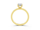 Yellow gold Emerald Cut Moissanite Solitaire Ring with Thin Band and Prong Setting_15