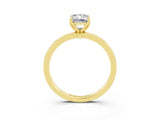 Yellow gold Emerald Cut Moissanite Solitaire Ring with Thin Band and Prong Setting_27