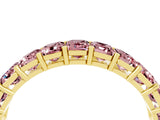 Yellow gold Emerald Cut Morganite Eternity Band with Shared Prong Setting_10