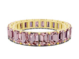 Yellow gold Emerald Cut Morganite Eternity Band with Shared Prong Setting_6